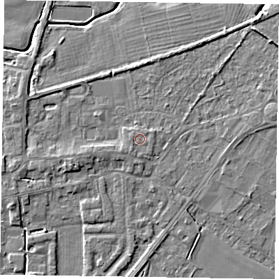 Shaded relief map of the ground around DN147SA, computed from Environment Agency LiDAR. The ground here sits at about 5 m above sea level and falls 5 m across the surrounding 800 m. Surface water reaching this point runs off ground lying to the south-west, 0.7 m higher.
