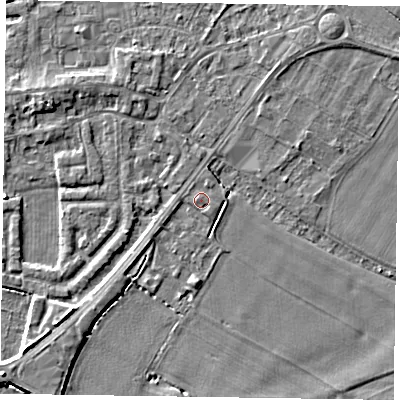 Shaded relief map of the ground around DN147TD, computed from Environment Agency LiDAR. The ground here sits at about 4 m above sea level and falls 4 m across the surrounding 800 m. Surface water reaching this point runs off ground lying to the west-north-west, 0.5 m higher.