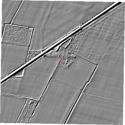 Shaded relief map of the ground around DN147TU, computed from Environment Agency LiDAR. The ground here sits at about 3 m above sea level and falls 4 m across the surrounding 800 m. Surface water reaching this point runs off ground lying to the north-north-west, 1.1 m higher.