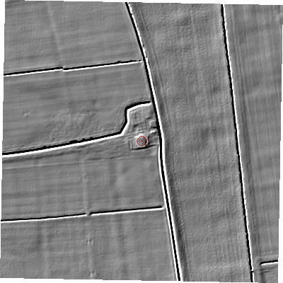 Shaded relief map of the ground around DN147XU, computed from Environment Agency LiDAR. The ground here sits at about 3 m above sea level and falls 3 m across the surrounding 800 m. Surface water reaching this point runs off ground lying to the south-south-east, 1.2 m higher.