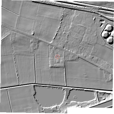 Shaded relief map of the ground around DN148NR, computed from Environment Agency LiDAR. The ground here sits at about 3 m above sea level and falls 10 m across the surrounding 800 m. Surface water reaching this point runs off ground lying to the north, 1.2 m higher.