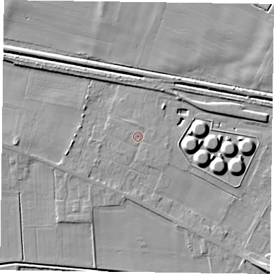 Shaded relief map of the ground around DN148PE, computed from Environment Agency LiDAR. The ground here sits at about 3 m above sea level and falls 10 m across the surrounding 800 m. Surface water reaching this point runs off ground lying to the east-south-east, 0.9 m higher.