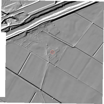 Shaded relief map of the ground around DN148PT, computed from Environment Agency LiDAR. The ground here sits at about 3 m above sea level and falls 9 m across the surrounding 800 m. Surface water reaching this point runs off ground lying to the south-south-west, 1.4 m higher.