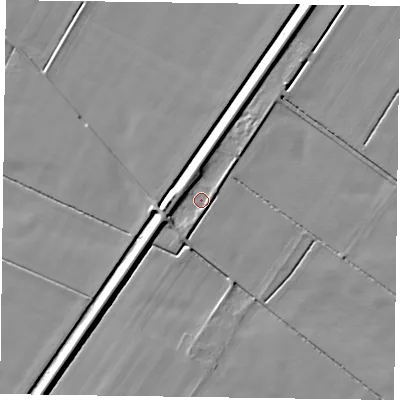 Shaded relief map of the ground around DN148PX, computed from Environment Agency LiDAR. The ground here sits at about 3 m above sea level and falls 6 m across the surrounding 800 m. Surface water reaching this point runs off ground lying to the west-south-west, 4.0 m higher.