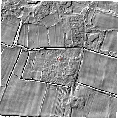 Shaded relief map of the ground around DN148RE, computed from Environment Agency LiDAR. The ground here sits at about 4 m above sea level and falls 4 m across the surrounding 800 m. Surface water reaching this point runs off ground lying to the south-south-east, 0.7 m higher.