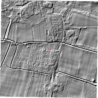 Shaded relief map of the ground around DN148RQ, computed from Environment Agency LiDAR. The ground here sits at about 3 m above sea level and falls 5 m across the surrounding 800 m. Surface water reaching this point runs off ground lying to the west-north-west, 0.9 m higher.