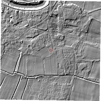Shaded relief map of the ground around DN148RS, computed from Environment Agency LiDAR. The ground here sits at about 5 m above sea level and falls 5 m across the surrounding 800 m. Surface water reaching this point runs off ground lying to the north-west, 0.6 m higher.