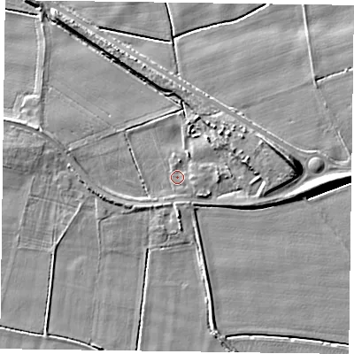 Shaded relief map of the ground around DN148SB, computed from Environment Agency LiDAR. The ground here sits at about 3 m above sea level and falls 9 m across the surrounding 800 m. Surface water reaching this point runs off ground lying to the east, 3.3 m higher.