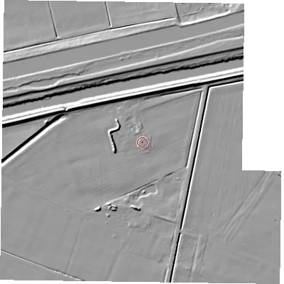 Shaded relief map of the ground around DN148SR, computed from Environment Agency LiDAR. The ground here sits at about 3 m above sea level and falls 7 m across the surrounding 800 m. Surface water reaching this point runs off ground lying to the north-west, 0.7 m higher.