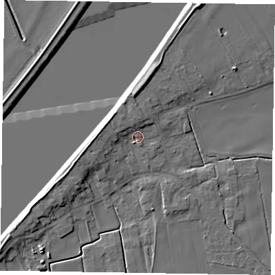 Shaded relief map of the ground around DN148TB, computed from Environment Agency LiDAR. The ground here sits at about 3 m above sea level and falls 7 m across the surrounding 800 m. Surface water reaching this point runs off ground lying to the north-north-west, 3.6 m higher.