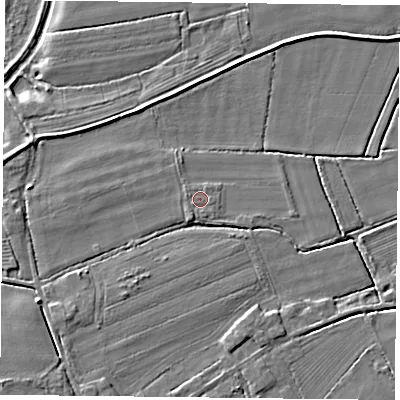 Shaded relief map of the ground around DN149BL, computed from Environment Agency LiDAR. The ground here sits at about 4 m above sea level and falls 4 m across the surrounding 800 m. Surface water reaching this point runs off ground lying to the south-south-west, 0.7 m higher.