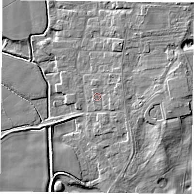 Shaded relief map of the ground around DN149PG, computed from Environment Agency LiDAR. The ground here sits at about 5 m above sea level and falls 9 m across the surrounding 800 m. Surface water reaching this point runs off ground lying to the east, 2.0 m higher.