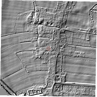 Shaded relief map of the ground around DN158TL, computed from Environment Agency LiDAR. The ground here sits at about 4 m above sea level and falls 7 m across the surrounding 800 m. Surface water reaching this point runs off ground lying to the west-south-west, 0.9 m higher.