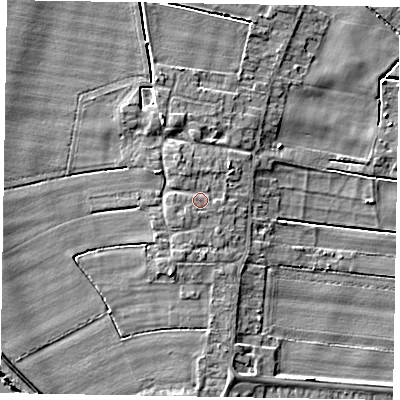 Shaded relief map of the ground around DN158TN, computed from Environment Agency LiDAR. The ground here sits at about 4 m above sea level and falls 7 m across the surrounding 800 m. Surface water reaching this point runs off ground lying to the south-west, 0.6 m higher.