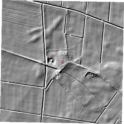 Shaded relief map of the ground around DN173AL, computed from Environment Agency LiDAR. The ground here sits at about 3 m above sea level and falls 7 m across the surrounding 800 m. Surface water reaching this point runs off ground lying to the south-east, 0.8 m higher.