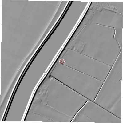 Shaded relief map of the ground around DN173AS, computed from Environment Agency LiDAR. The ground here sits at about 3 m above sea level and falls 7 m across the surrounding 800 m. Surface water reaching this point runs off ground lying to the south-west, 4.7 m higher.