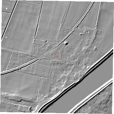 Shaded relief map of the ground around DN173HQ, computed from Environment Agency LiDAR. The ground here sits at about 3 m above sea level and falls 8 m across the surrounding 800 m. Surface water reaching this point runs off ground lying to the north-east, 0.5 m higher.