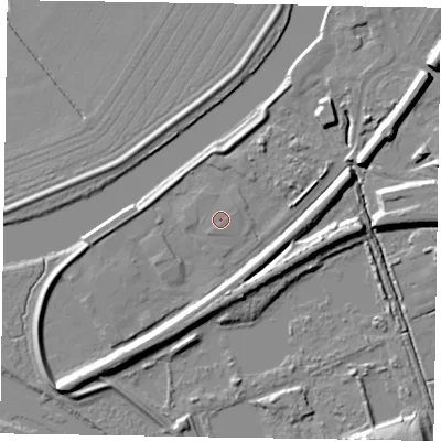Shaded relief map of the ground around DN211LQ, computed from Environment Agency LiDAR. The ground here sits at about 6 m above sea level and falls 11 m across the surrounding 800 m. The ground contributing surface water to this point lies to the north-east.