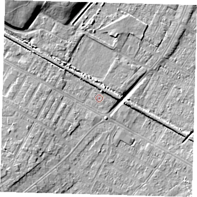 Shaded relief map of the ground around DN312BZ, computed from Environment Agency LiDAR. The ground here sits at about 3 m above sea level and falls 11 m across the surrounding 800 m. Surface water reaching this point runs off ground lying to the south-west, 5.1 m higher.