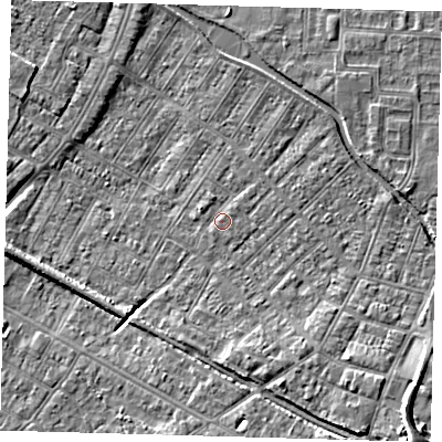 Shaded relief map of the ground around DN312JX, computed from Environment Agency LiDAR. The ground here sits at about 3 m above sea level and falls 10 m across the surrounding 800 m. Surface water reaching this point runs off ground lying to the south-south-east, 0.6 m higher.