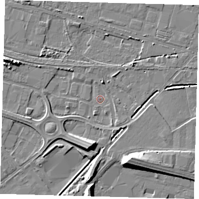 Shaded relief map of the ground around DN312UJ, computed from Environment Agency LiDAR. The ground here sits at about 3 m above sea level and falls 10 m across the surrounding 800 m. Surface water reaching this point runs off ground lying to the south-south-east, 10.0 m higher.