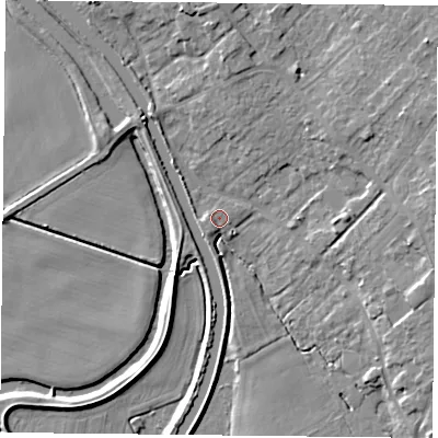 Shaded relief map of the ground around DN31EX, computed from Environment Agency LiDAR. The ground here sits at about 6 m above sea level and falls 9 m across the surrounding 800 m. Surface water reaching this point runs off ground lying to the south-west, 1.6 m higher.