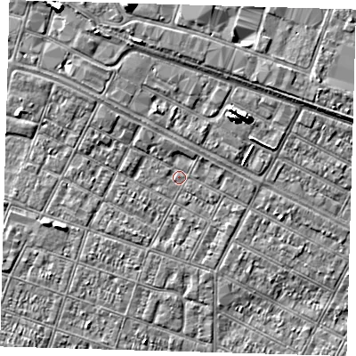 Shaded relief map of the ground around DN327SB, computed from Environment Agency LiDAR. The ground here sits at about 3 m above sea level and falls 8 m across the surrounding 800 m. Surface water reaching this point runs off ground lying to the north-west, 1.8 m higher.