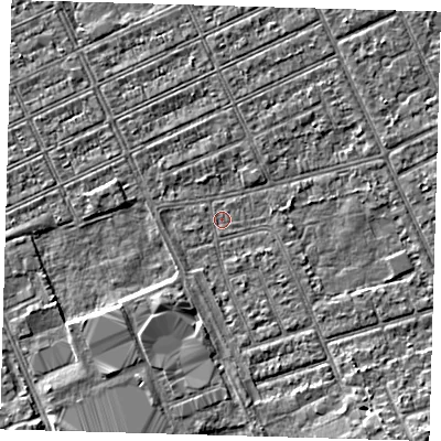 Shaded relief map of the ground around DN328EZ, computed from Environment Agency LiDAR. The ground here sits at about 2 m above sea level and falls 3 m across the surrounding 800 m. Surface water reaching this point runs off ground lying to the south-west, 2.1 m higher.