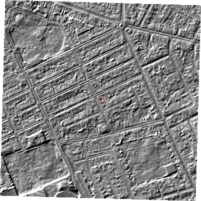 Shaded relief map of the ground around DN328HH, computed from Environment Agency LiDAR. The ground here sits at about 2 m above sea level and falls 3 m across the surrounding 800 m. Surface water reaching this point runs off ground lying to the south-south-west, 2.1 m higher.