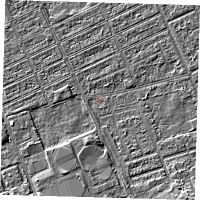 Shaded relief map of the ground around DN328HN, computed from Environment Agency LiDAR. The ground here sits at about 2 m above sea level and falls 3 m across the surrounding 800 m. Surface water reaching this point runs off ground lying to the south-south-west, 2.1 m higher.