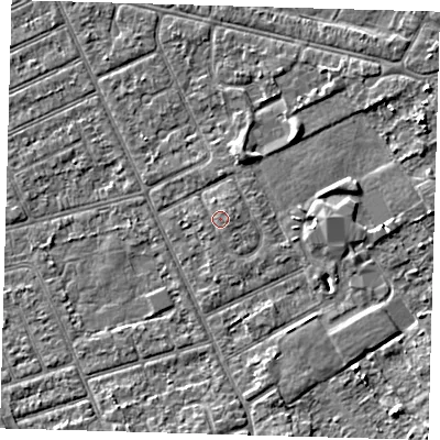 Shaded relief map of the ground around DN328JX, computed from Environment Agency LiDAR. The ground here sits at about 3 m above sea level and falls 4 m across the surrounding 800 m. Surface water reaching this point runs off ground lying to the north-north-east, 0.7 m higher.