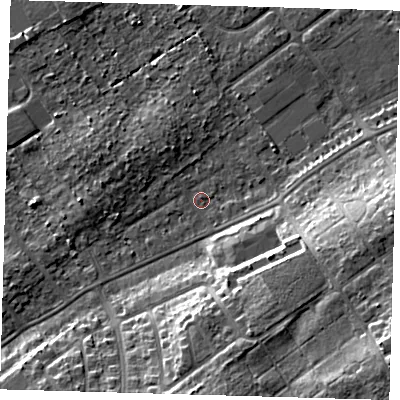 Shaded relief map of the ground around DN328NT, computed from Environment Agency LiDAR. The ground here sits at about 3 m above sea level and falls 13 m across the surrounding 800 m. Surface water reaching this point runs off ground lying to the south-east, 11.7 m higher.