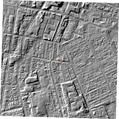 Shaded relief map of the ground around DN329HS, computed from Environment Agency LiDAR. The ground here sits at about 3 m above sea level and falls 5 m across the surrounding 800 m. Surface water reaching this point runs off ground lying to the south-south-west, 1.0 m higher.
