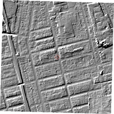 Shaded relief map of the ground around DN329NR, computed from Environment Agency LiDAR. The ground here sits at about 3 m above sea level and falls 7 m across the surrounding 800 m. Surface water reaching this point runs off ground lying to the north-west, 0.7 m higher.