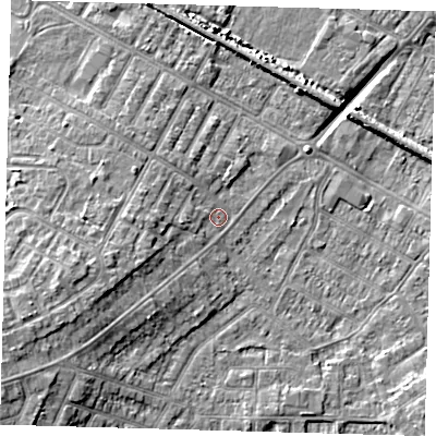 Shaded relief map of the ground around DN344DH, computed from Environment Agency LiDAR. The ground here sits at about 3 m above sea level and falls 9 m across the surrounding 800 m. Surface water reaching this point runs off ground lying to the south-west, 5.1 m higher.