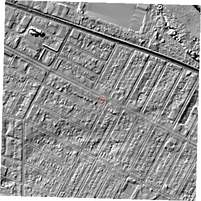 Shaded relief map of the ground around DN357AE, computed from Environment Agency LiDAR. The ground here sits at about 3 m above sea level and falls 9 m across the surrounding 800 m. Surface water reaching this point runs off ground lying to the north-west, 6.6 m higher.
