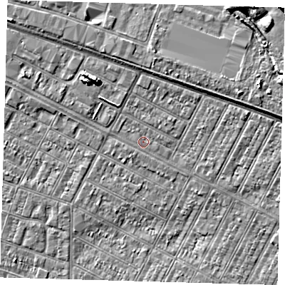 Shaded relief map of the ground around DN357AQ, computed from Environment Agency LiDAR. The ground here sits at about 3 m above sea level and falls 8 m across the surrounding 800 m. Surface water reaching this point runs off ground lying to the north-west, 6.2 m higher.