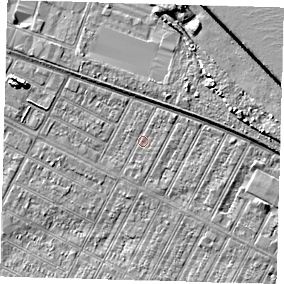 Shaded relief map of the ground around DN357BB, computed from Environment Agency LiDAR. The ground here sits at about 3 m above sea level and falls 10 m across the surrounding 800 m. Surface water reaching this point runs off ground lying to the north-east, 0.8 m higher.