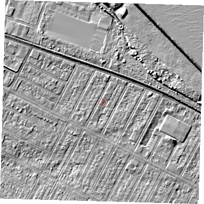 Shaded relief map of the ground around DN357BG, computed from Environment Agency LiDAR. The ground here sits at about 3 m above sea level and falls 9 m across the surrounding 800 m. Surface water reaching this point runs off ground lying to the north-east, 0.9 m higher.