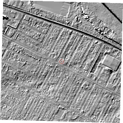 Shaded relief map of the ground around DN357DD, computed from Environment Agency LiDAR. The ground here sits at about 3 m above sea level and falls 10 m across the surrounding 800 m. Surface water reaching this point runs off ground lying to the north-north-east, 2.8 m higher.