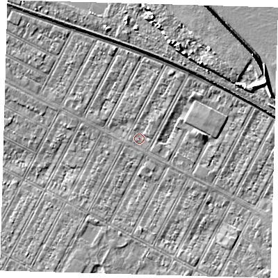 Shaded relief map of the ground around DN357DG, computed from Environment Agency LiDAR. The ground here sits at about 3 m above sea level and falls 9 m across the surrounding 800 m. Surface water reaching this point runs off ground lying to the north-east, 2.9 m higher.