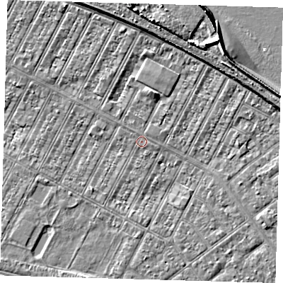 Shaded relief map of the ground around DN357DL, computed from Environment Agency LiDAR. The ground here sits at about 3 m above sea level and falls 9 m across the surrounding 800 m. Surface water reaching this point runs off ground lying to the north, 5.8 m higher.