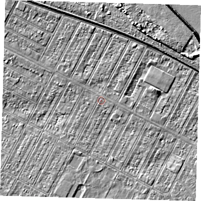 Shaded relief map of the ground around DN357DN, computed from Environment Agency LiDAR. The ground here sits at about 3 m above sea level and falls 9 m across the surrounding 800 m. Surface water reaching this point runs off ground lying to the north-east, 2.9 m higher.