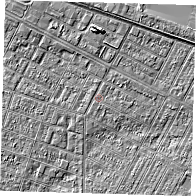 Shaded relief map of the ground around DN357NG, computed from Environment Agency LiDAR. The ground here sits at about 3 m above sea level and falls 7 m across the surrounding 800 m. Surface water reaching this point runs off ground lying to the north-west, 2.1 m higher.