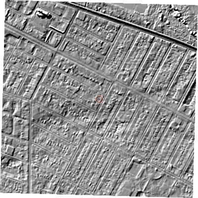 Shaded relief map of the ground around DN357NL, computed from Environment Agency LiDAR. The ground here sits at about 3 m above sea level and falls 7 m across the surrounding 800 m. Surface water reaching this point runs off ground lying to the north-north-west, 6.7 m higher.