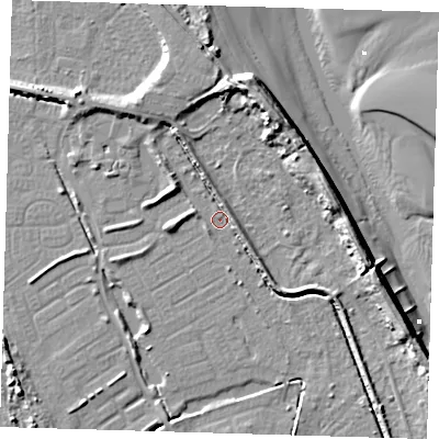 Shaded relief map of the ground around DN364EY, computed from Environment Agency LiDAR. The ground here sits at about 3 m above sea level and falls 11 m across the surrounding 800 m. Surface water reaching this point runs off ground lying to the north-north-west, 3.8 m higher.