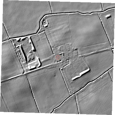 Shaded relief map of the ground around DN365NU, computed from Environment Agency LiDAR. The ground here sits at about 3 m above sea level and falls 6 m across the surrounding 800 m. Surface water reaching this point runs off ground lying to the west-south-west, 3.7 m higher.