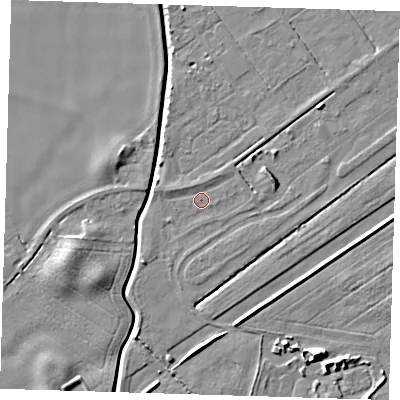 Shaded relief map of the ground around DN365XH, computed from Environment Agency LiDAR. The ground here sits at about 3 m above sea level and falls 8 m across the surrounding 800 m. Surface water reaching this point runs off ground lying to the west-north-west, 1.1 m higher.