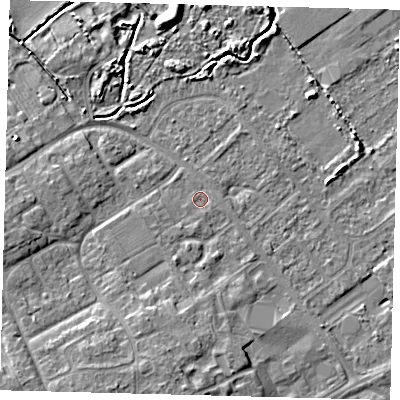 Shaded relief map of the ground around DN402HY, computed from Environment Agency LiDAR. The ground here sits at about 3 m above sea level and falls 7 m across the surrounding 800 m. Surface water reaching this point runs off ground lying to the south-south-west, 4.1 m higher.