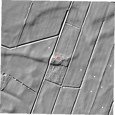 Shaded relief map of the ground around DN85SQ, computed from Environment Agency LiDAR. The ground here sits at about 2 m above sea level and falls 6 m across the surrounding 800 m. Surface water reaching this point runs off ground lying to the south-west, 2.0 m higher.